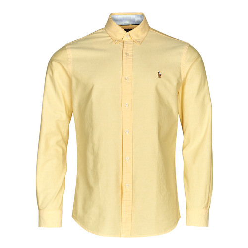 Textil Homem Camisas mangas comprida Sapatilhas com rodas CHEMISE COUPE DROITE EN OXFORD Amarelo
