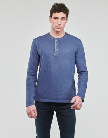 Textil Homem T-shirt mangas compridas Dsquared2 tie-dye print cotton T-Shirt HENLEY Azul