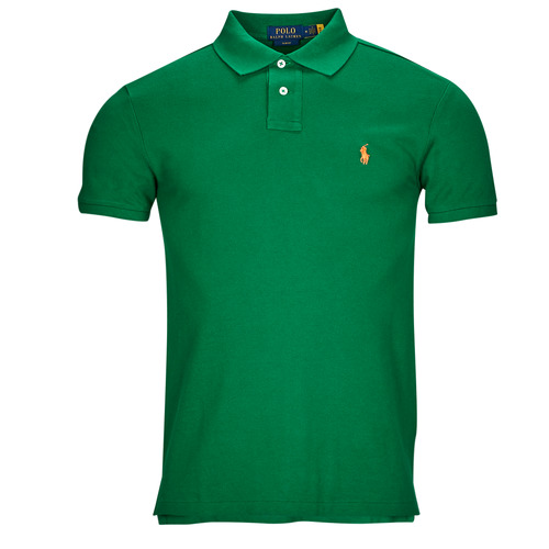 Textil Homem Primavera / Verão T-shirt Ajuste Col Rond En POLO AJUSTE SLIM FIT EN COTON BASIC MESH Verde