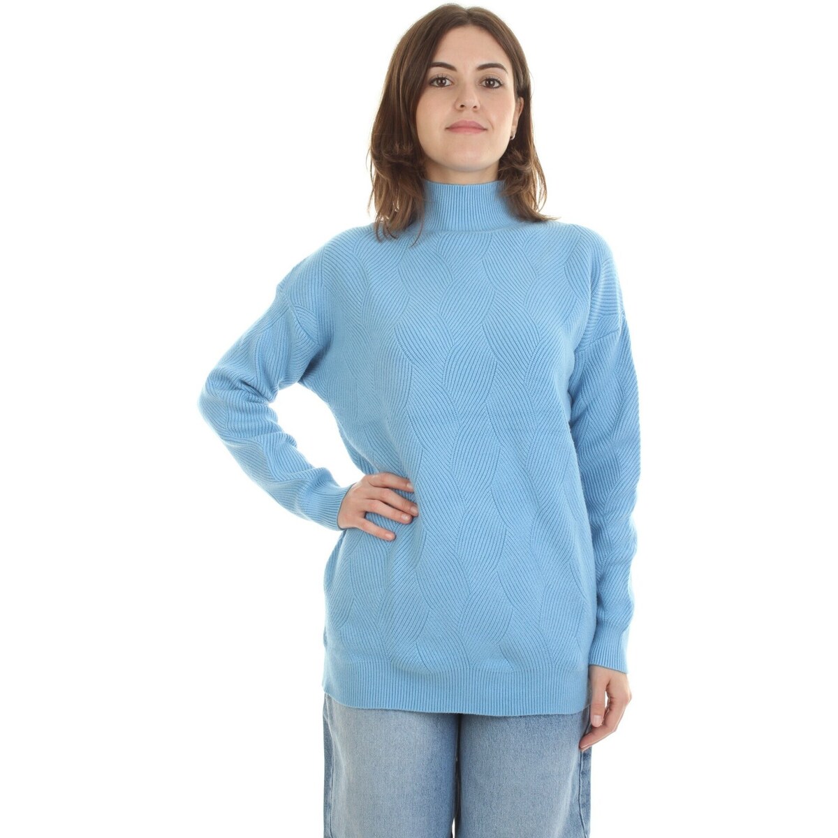 Textil Mulher Les Hommes Urban printed detail sweater WW1M493 Azul