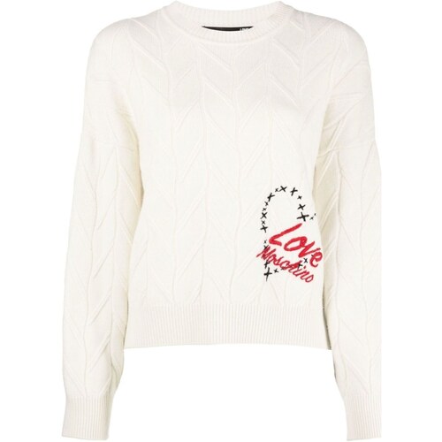 Textil Mulher T-shirt mangas compridas Love Moschino WSM3711X1441 Branco