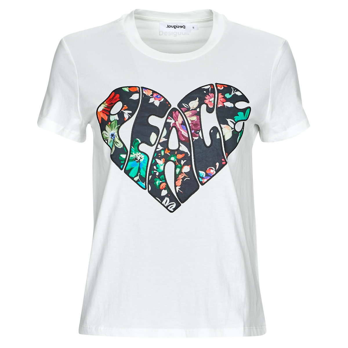Textil Mulher T-Shirt 30C9494 mangas curtas Desigual TS_COR Branco