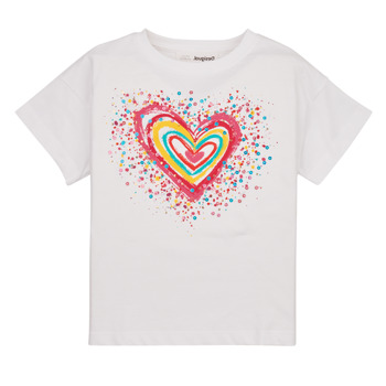Textil Rapariga T-Shirt mangas curtas Desigual TS_HEART Branco / Multicolor