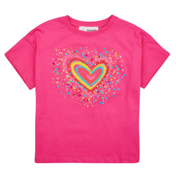 Textil Rapariga T-Shirt mangas curtas Desigual TS_HEART Rosa