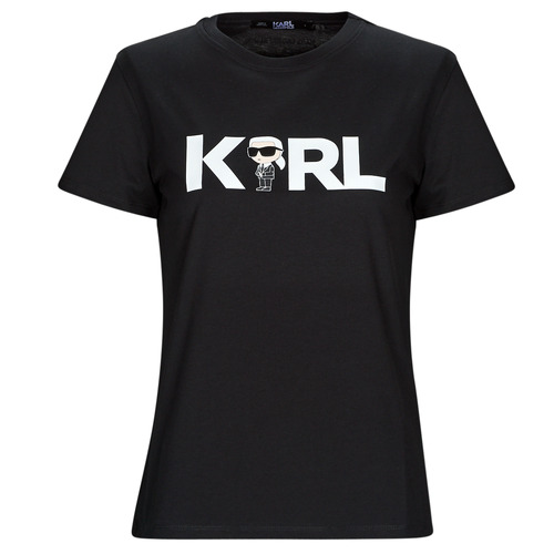 Textil Mulher K/kushion Folded Tote Karl Lagerfeld IKONIK 2.0 KARL LOGO T-SHIRT Preto