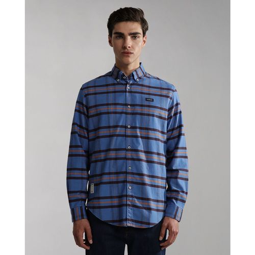 Textil Homem Camisas mangas comprida Napapijri G-TREKKING NA4GOT-D4C ORANGE Azul