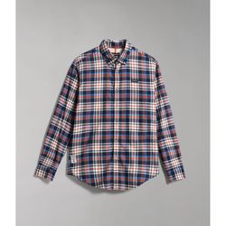 Textil Homem Camisas mangas comprida Napapijri G-TREKKING NA4GOT-E1C WHITE Branco