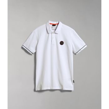 Textil Homem T-shirts e Pólos Napapijri E-WHALE NP0A4GQG-002 BRIGHT WHITE Branco