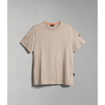 Textil Homem T-shirts e Pólos Napapijri S-CASCADE SS - NP0A4GPD-NBI BEUGE STONE Bege