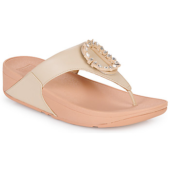 Sapatos Mulher Chinelos FitFlop LULU CRYSTAL-CIRCLET LEATHER TOE-POST SANDALS Branco / Rosa