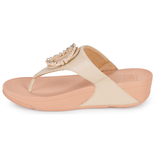 FitFlop LULU CRYSTAL-CIRCLET LEATHER TOE-POST SANDALS Branco / Rosa