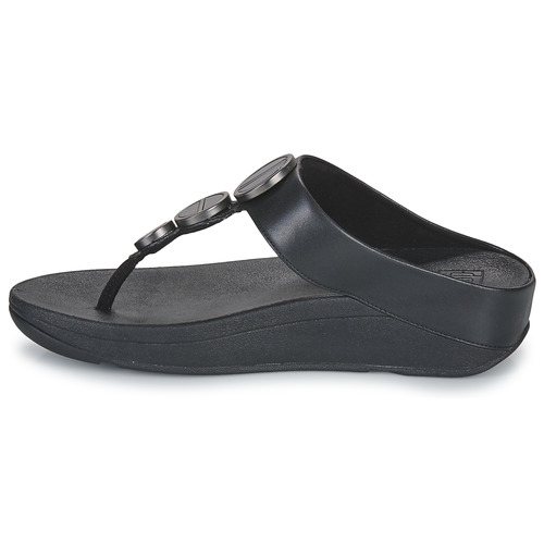 FitFlop HALO METALLIC-TRIM TOE-POST SANDALS Preto