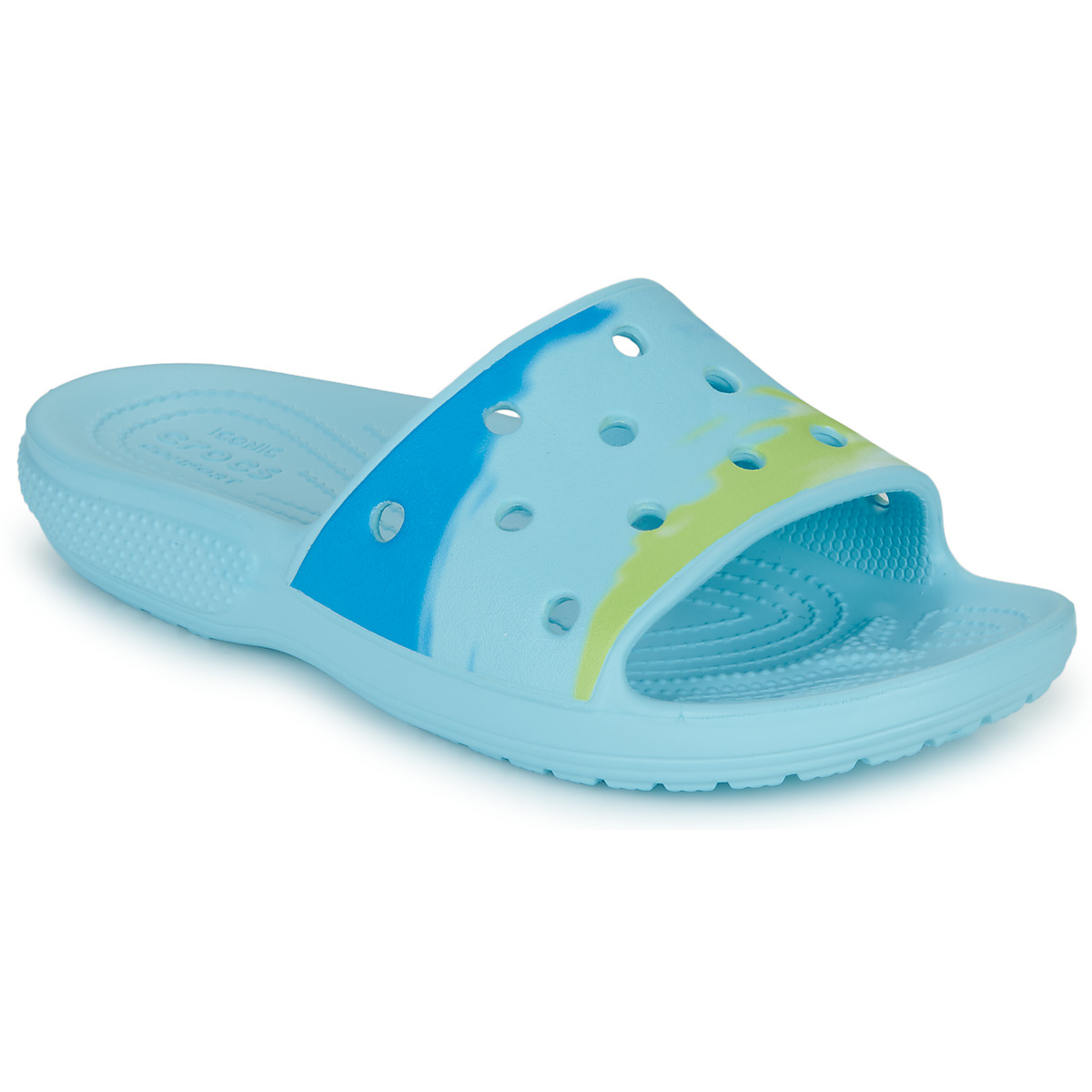 Sapatos Mulher chinelos face Crocs CLASSIC face CROCS OMBRE SLIDE Azul / Verde
