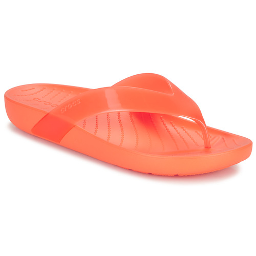 Sapatos Mulher Chinelos Slides Crocs Slides Crocs Splash Glossy Flip Laranja