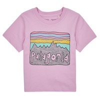 TeScalloped Criança T-Shirt mangas curtas Patagonia Baby Regenerative Organic Certified Cotton Fitz Roy Skies T- Lilás