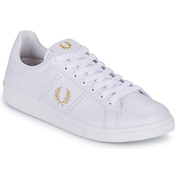 Fred Perry B721 LEATHER Branco / Ouro
