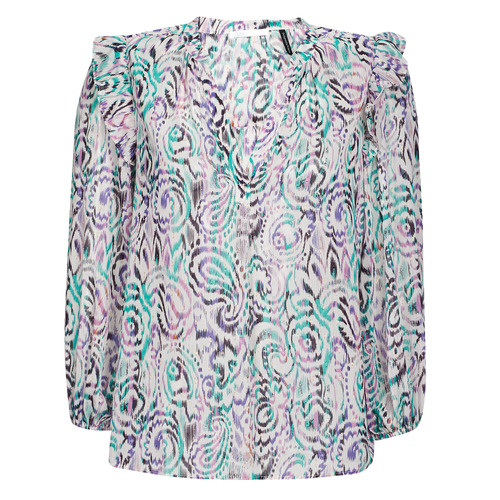 Textil Mulher Tops / Blusas Calçado de mulher a menos de 60 ELIXIANE Branco / Verde / Violeta