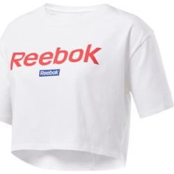 Textil Mulher T-shirts e Pólos Reebok Sport Linear Logo Crop Tee Branco