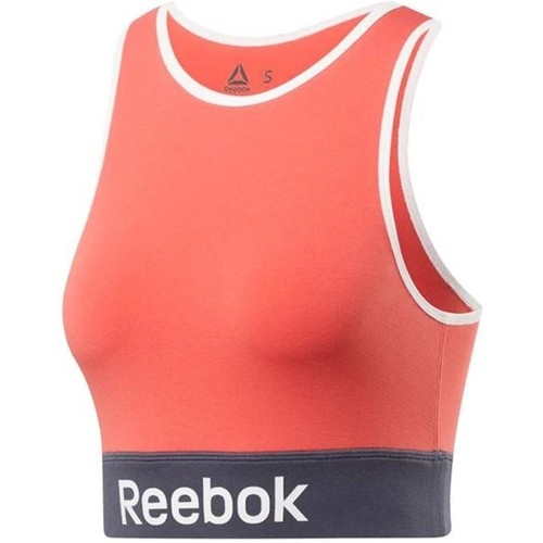Roupa de interior Mulher Soutiãs sem arco Reebok Sport Linear Logo Cotton Bra Vermelho