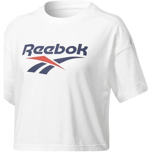 Textil Mulher T-shirts e Pólos Reebok HIWHITE Sport Cl V Crop Tee Branco