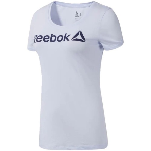 Textil Mulher Camper T-Shirt in Colour-Block-Optik Weiß Reebok Sport Linear Read Scoop Branco
