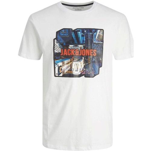 Textil Rapaz T-Shirt mangas curtas Jack & Jones  Branco