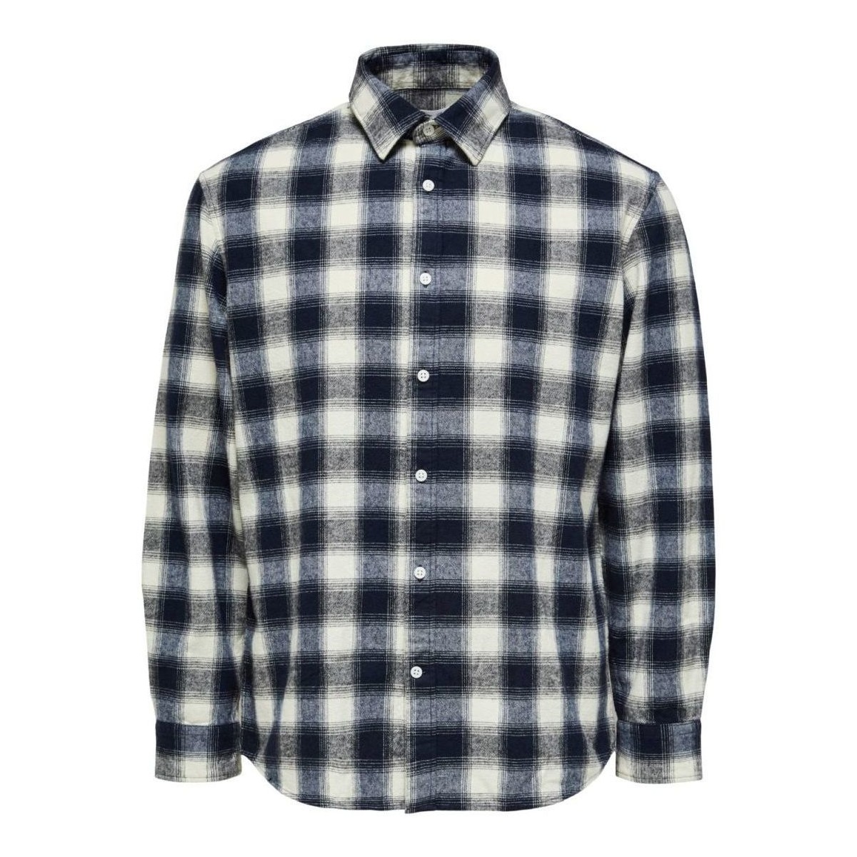 Textil Homem Camisas mangas comprida Selected 16086523 SLHREGBALDO-SKY CAPTAIN Branco