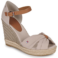 Sapatos Mulher Sandálias roll-top Tommy Hilfiger BASIC OPEN TOE HIGH WEDGE Bege