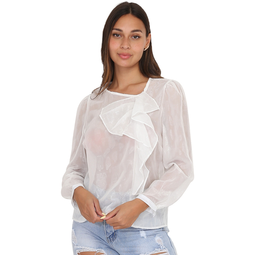Textil Mulher camisas La Modeuse 21621_P48171 Branco