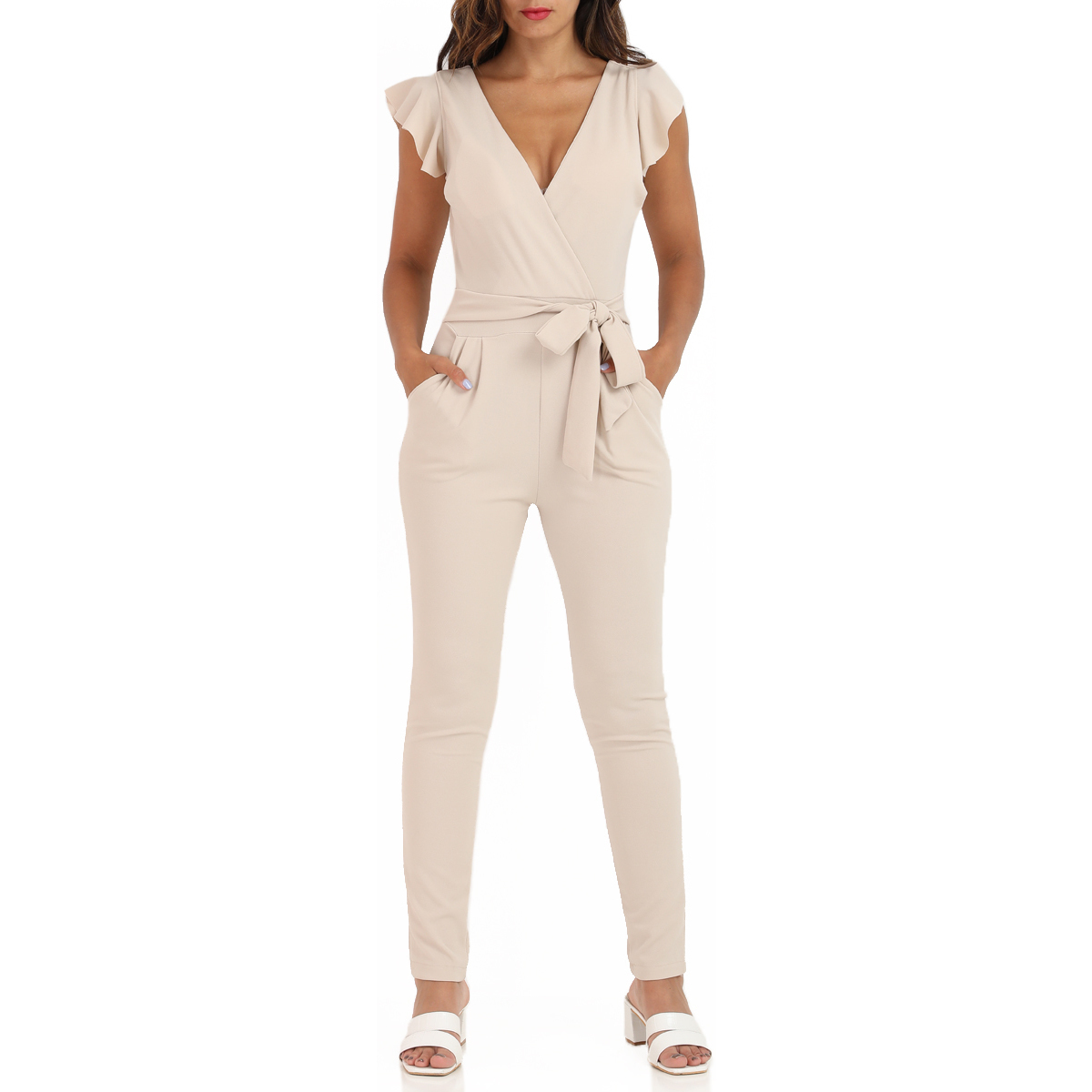 Textil Mulher Macacões/ Jardineiras La Modeuse 22632_P48953 Bege