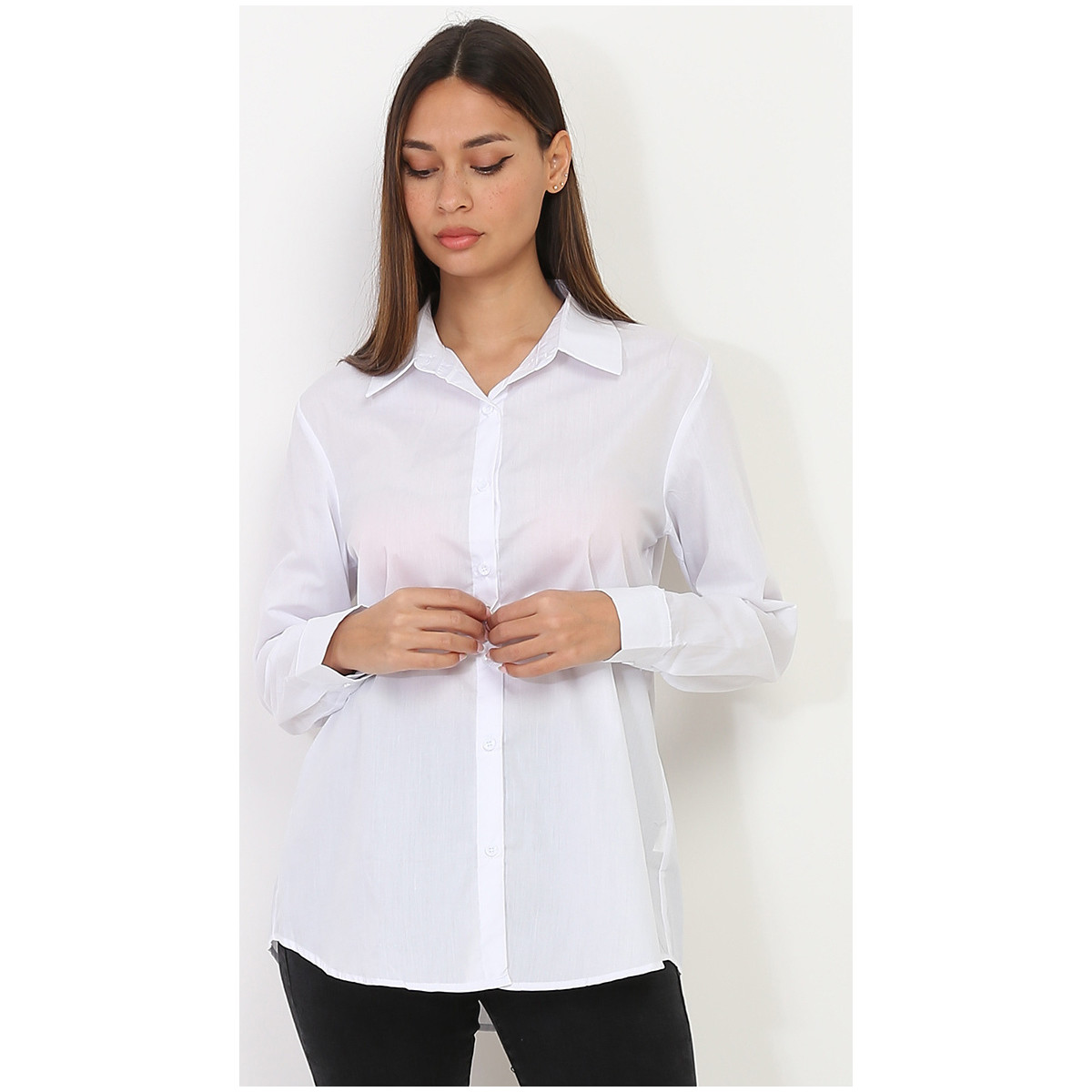 Textil Mulher camisas La Modeuse 50095_P89862 Branco