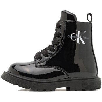 Sapatos Botas mini Calvin Klein Jeans V1A5-80281 LACE UP BOTTIE BLACK Charol negro Preto