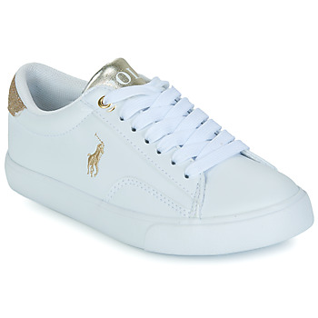 Sapatos Rapariga Sapatilhas Polo Ralph Lauren THERON V Branco / Ouro