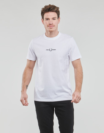 Textil Homem Loose Fit Crew Sweatshirt Fred Perry EMBROIDERED T-SHIRT Branco