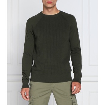 Textil Homem camisolas Calvin Klein JEANS sheer-panel K10K110412 Verde