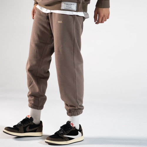 Textil contrast fitted T-shirt THEAD. AMSTERDAM JOGGERS Areia