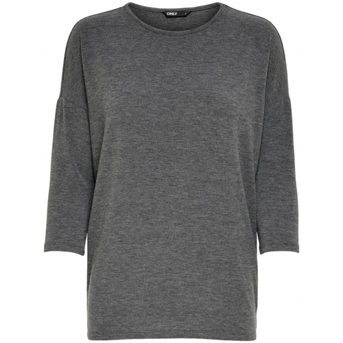 Textil Mulher Sweats Only Top Glamour 3/4 - Dark Grey Melange Cinza