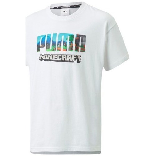 Textil Rapariga T-Shirt mangas curtas Puma X Minecraft Relaxed Tee Branco