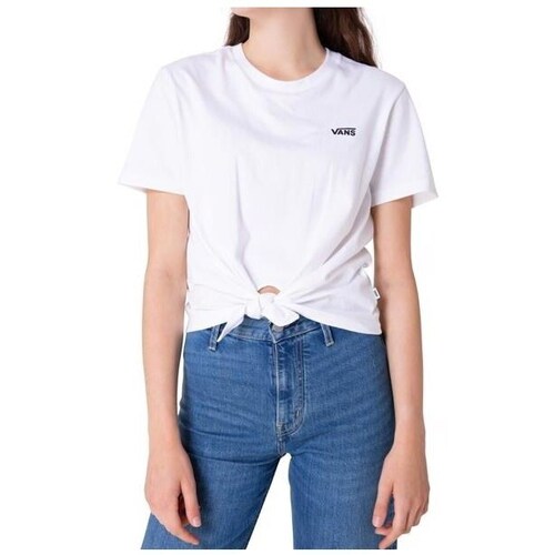 Textil Mulher T-Shirt mangas curtas Vans WM Junior V Knot Tee Branco