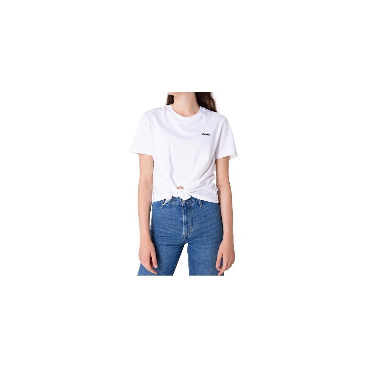 Textil Mulher T-Shirt mangas curtas Vans WM Junior V Knot Tee Branco