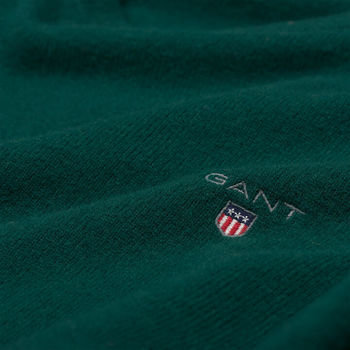Gant Pulover com decote redondo em lã extrafina Verde