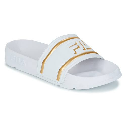 Sapatos Mulher chinelos Fila trainers MORRO BAY LOGO SLIPPER Branco / Ouro