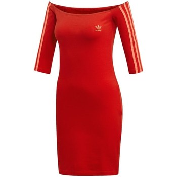 Textil Mulher Vestidos adidas Originals Shoulder Dress Scarle Vermelho