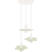 Casa Candeeiros de teto Tosel Candeeiro de Teto redondo metal branco e verde pastel Branco