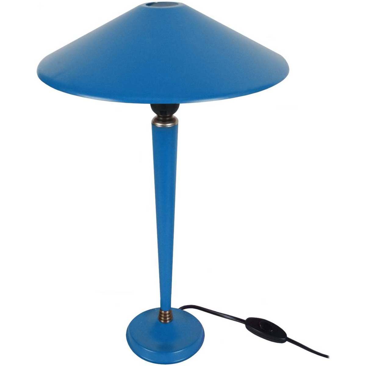 Casa Candeeiros de mesa Tosel Candeeiro mesa de cabeceira redondo metal azul Azul