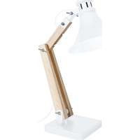 Casa Candeeiros de mesa Tosel Candeeiro de escritório redondo metal natural e branco Bege