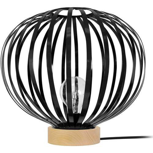 Casa Candeeiros de mesa Tosel Candeeiro de Mesa redondo metal natural e preto Bege