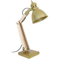 Casa Candeeiros de mesa Tosel Candeeiro de escritório redondo metal natural e dourado Bege