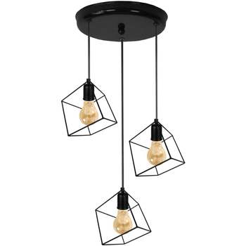 Casa Candeeiros de teto Tosel Candeeiro de Teto cuadrado metal preto Preto