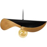 Casa Candeeiros de teto Tosel Suspensão redondo metal preto e dourado Preto